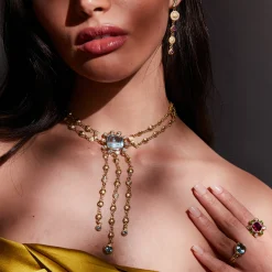 Aquamarine & Diamond Sophie Necklace