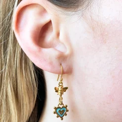 Baby Bee & Sacred Heart Earrings