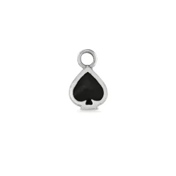 Black Enamel Spade Charm