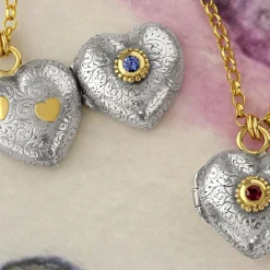 Blue Sapphire Love Locket Necklace