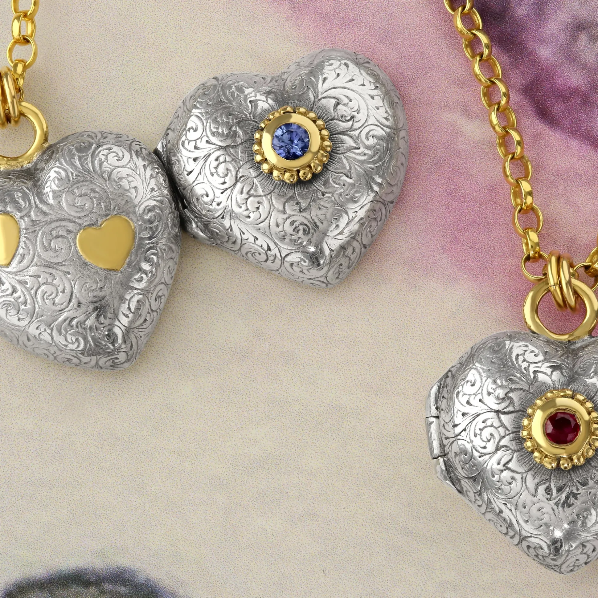 Blue Sapphire Love Locket Necklace