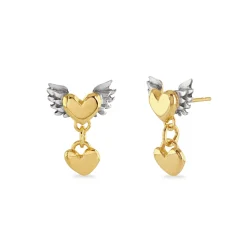 Chubby Winged Heart Drop Earrings | Cult Classics | Sophie Harley