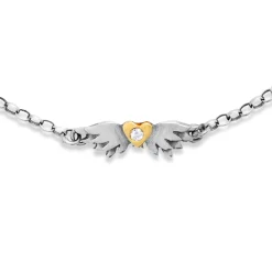 Classic Diamond Winged Heart Bracelet