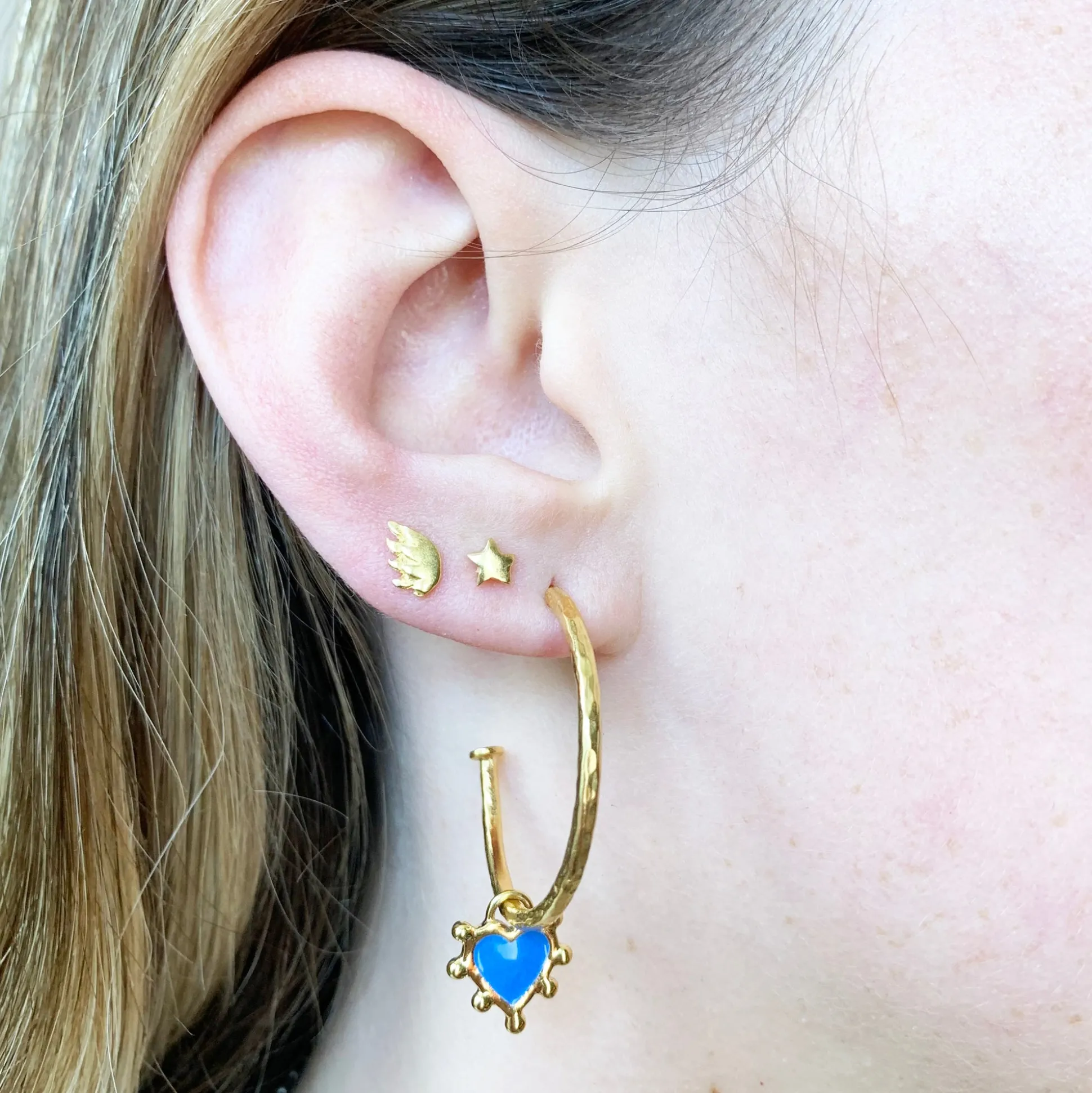 Cornflower Blue Midi Hoop Earrings