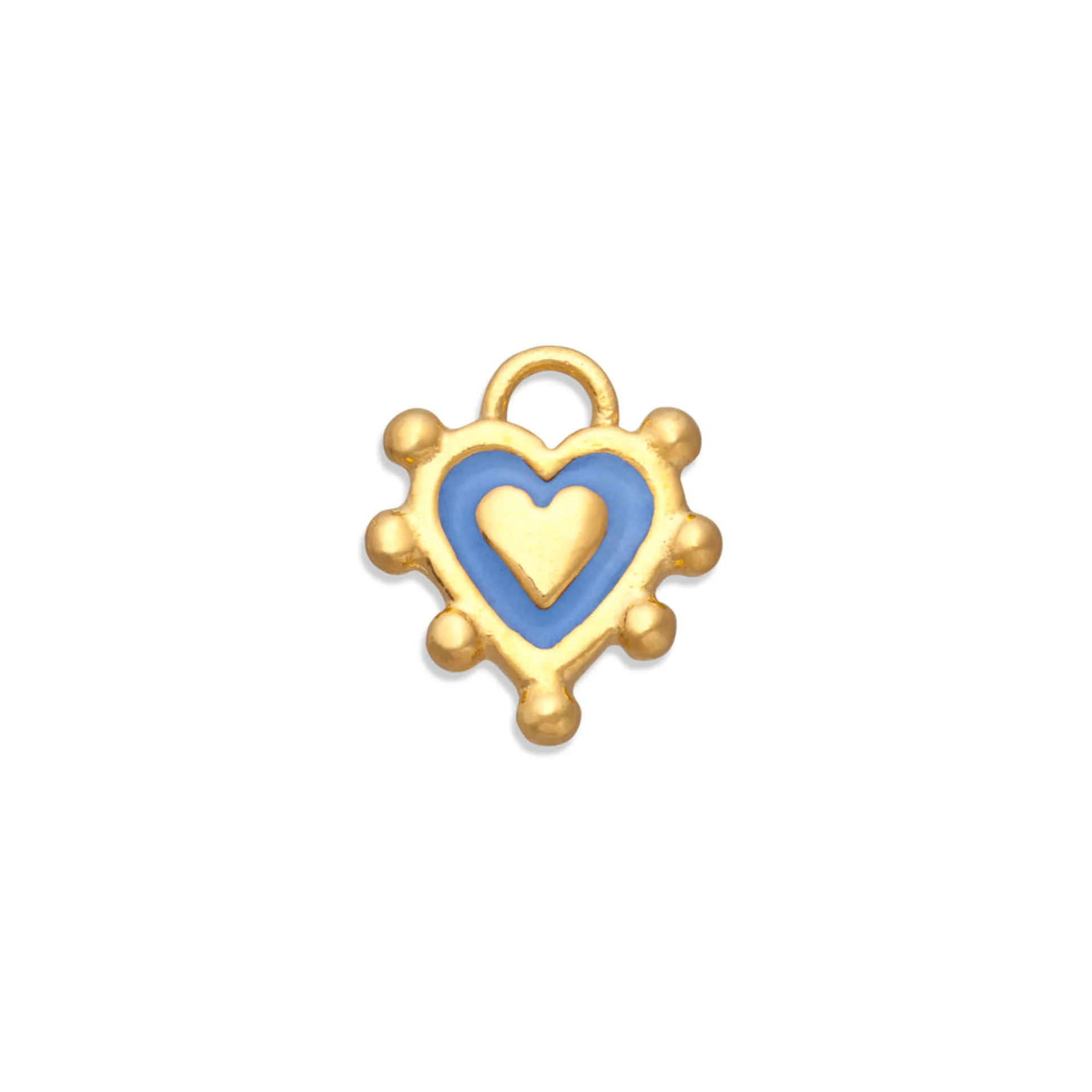 Cornflower Blue Sacred Heart Charm