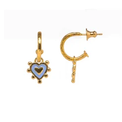Cornflower Blue Sacred Heart Earrings