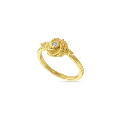 18ct Gold & Diamond Tiny Algerian Loveknot Ring