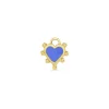 18ct Gold Cornflower Blue Enamel Boho Heart Charm