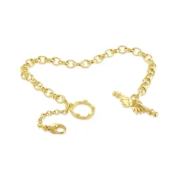 18ct Gold Medium Oval Belcher Bracelet