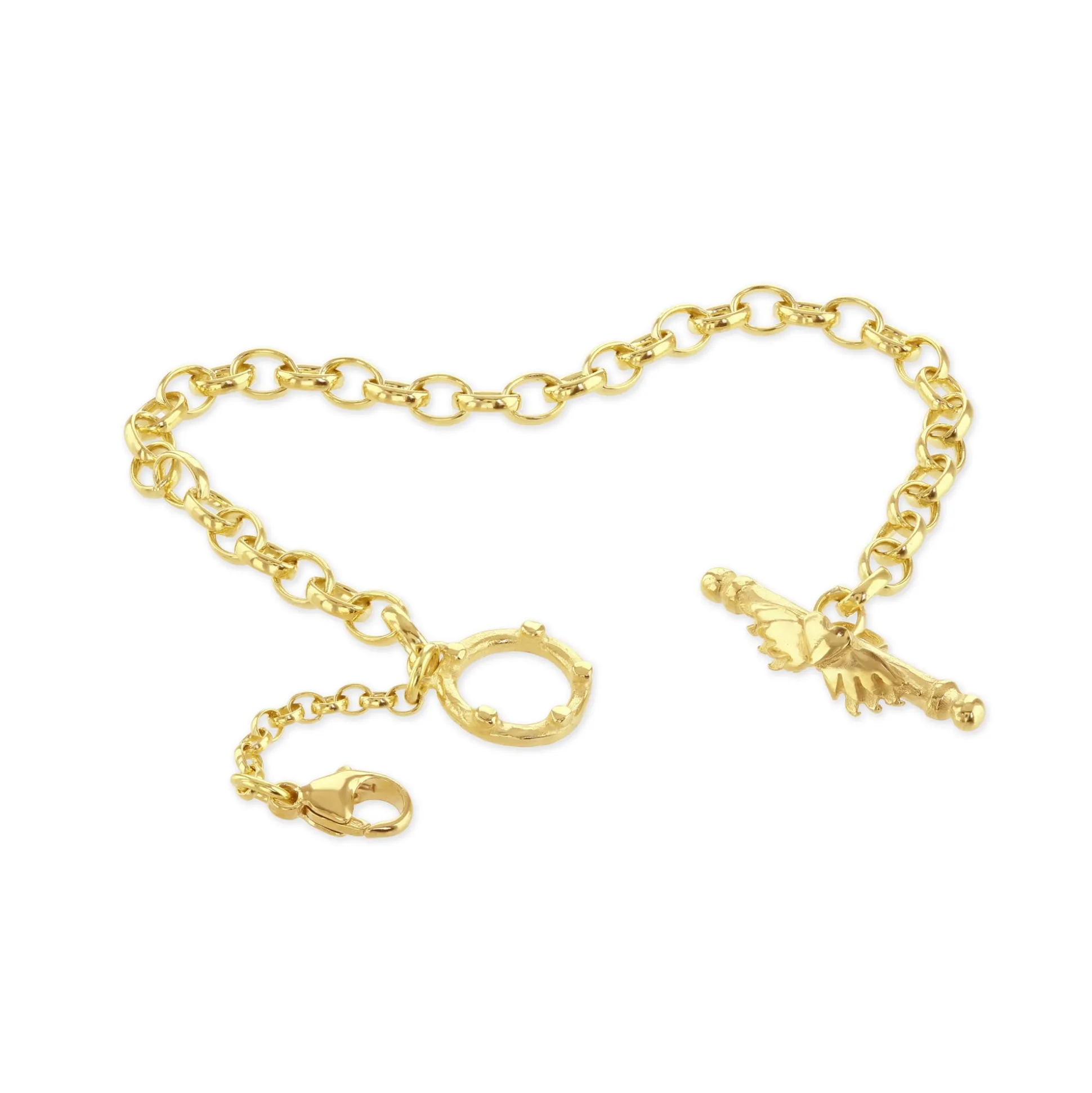 18ct Gold Medium Oval Belcher Bracelet