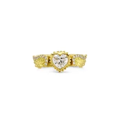 Diamond Heart Venetian Wing Ring