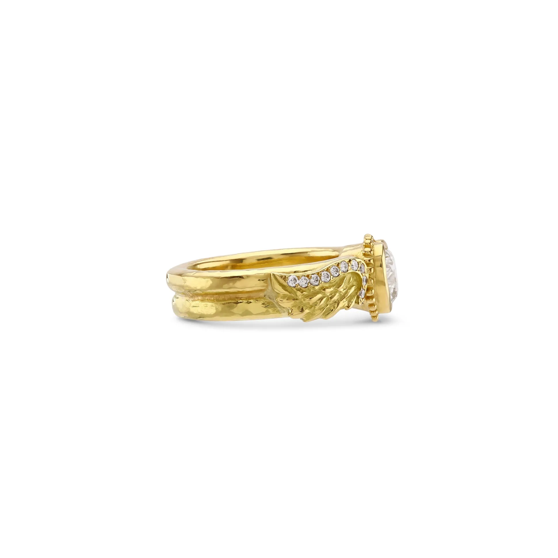 Diamond Heart Venetian Wing Ring
