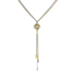 Diamond Set Fine Algerian Loveknot Necklace