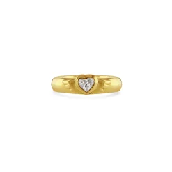 Diamond Set Fine Winged Heart Ring