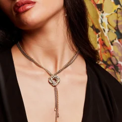 Gold & Diamond Algerian Loveknot Necklace