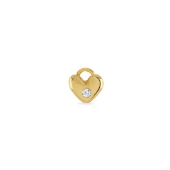 Gold & Diamond Chubby Heart Charm