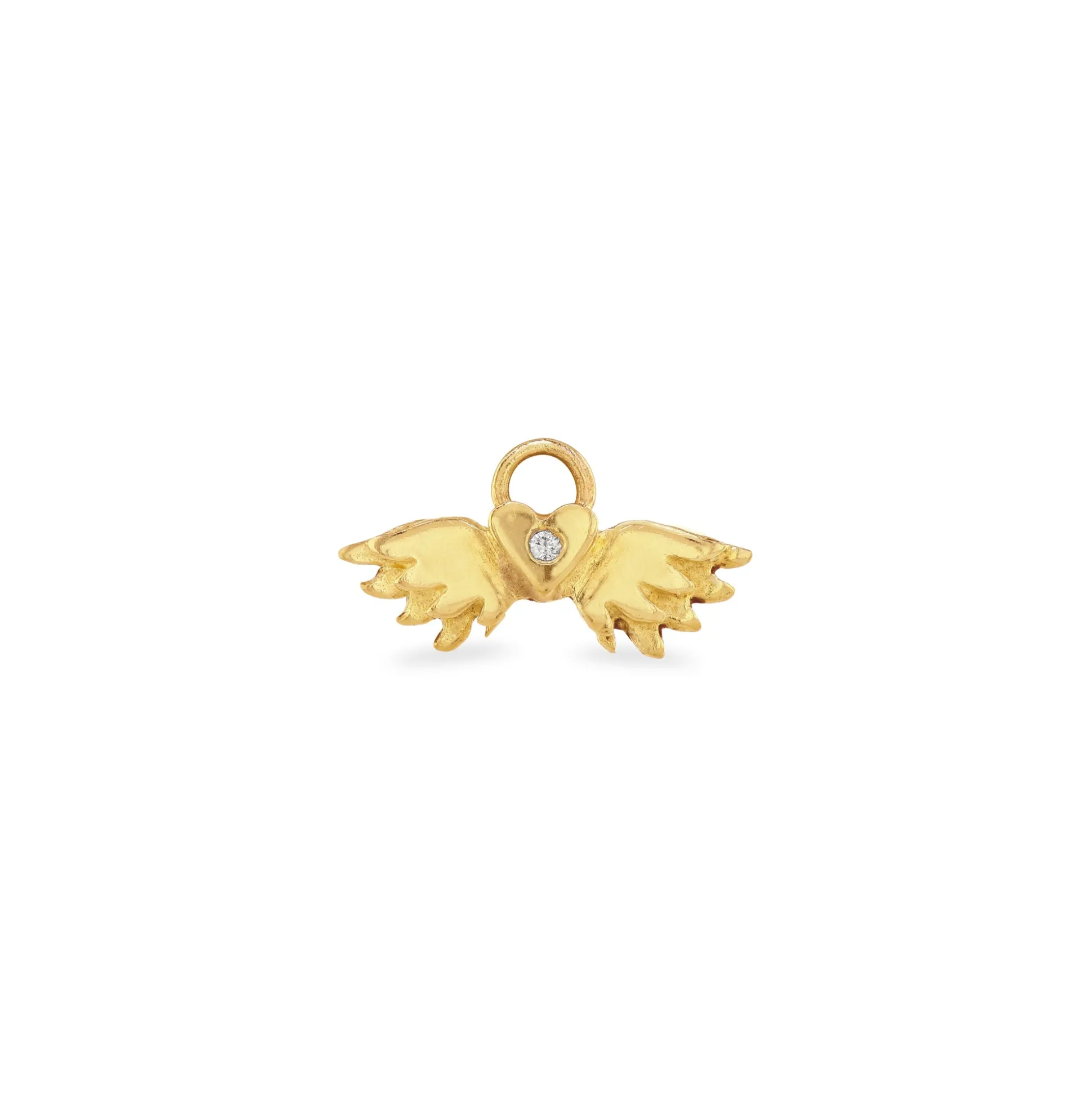 Gold & Diamond Classic Winged Heart Charm