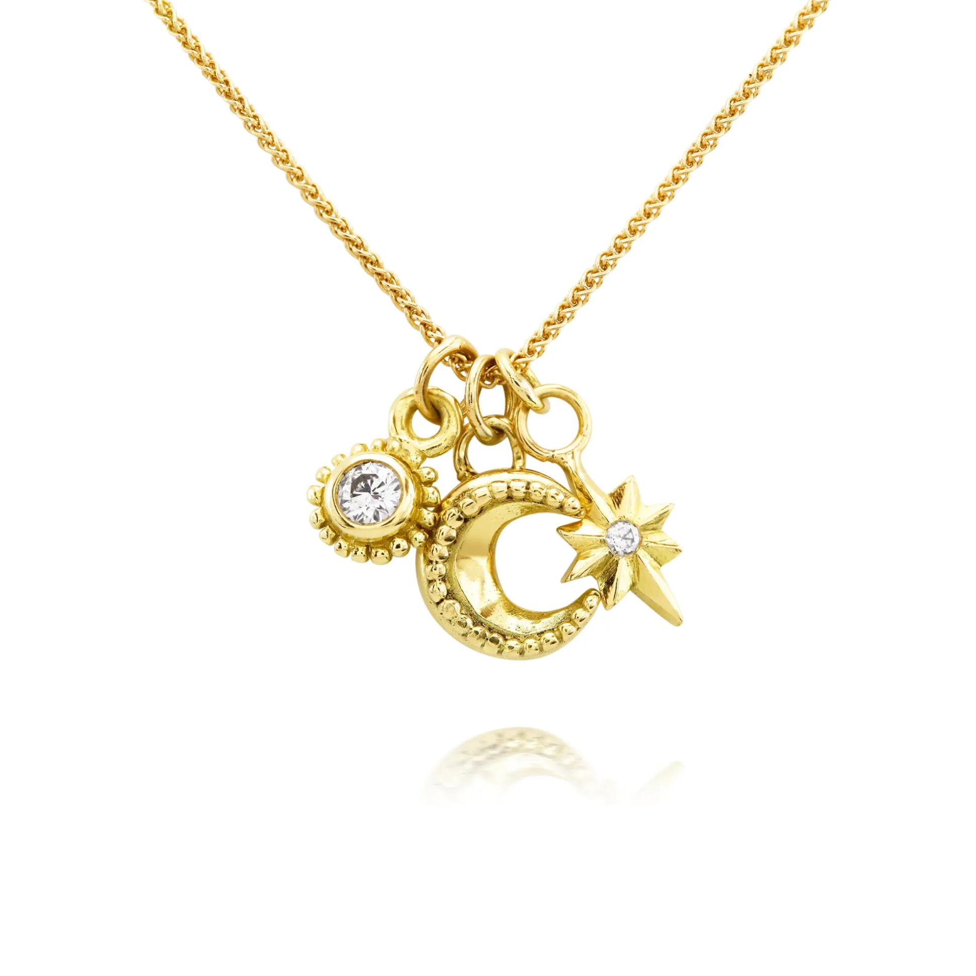 Gold & Diamond Cosmic Cluster Necklace