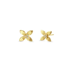Gold & Diamond Mini Floris Stud Earrings