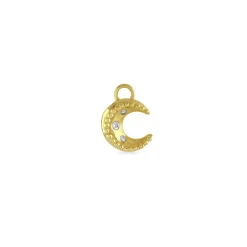 Gold & Diamond Mini Moon Charm