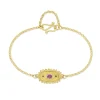 Gold, Pink Sapphire & Diamond Kinship Amulet Bracelet