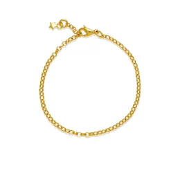 Gold Plated Fine Oval Belcher Bracelet