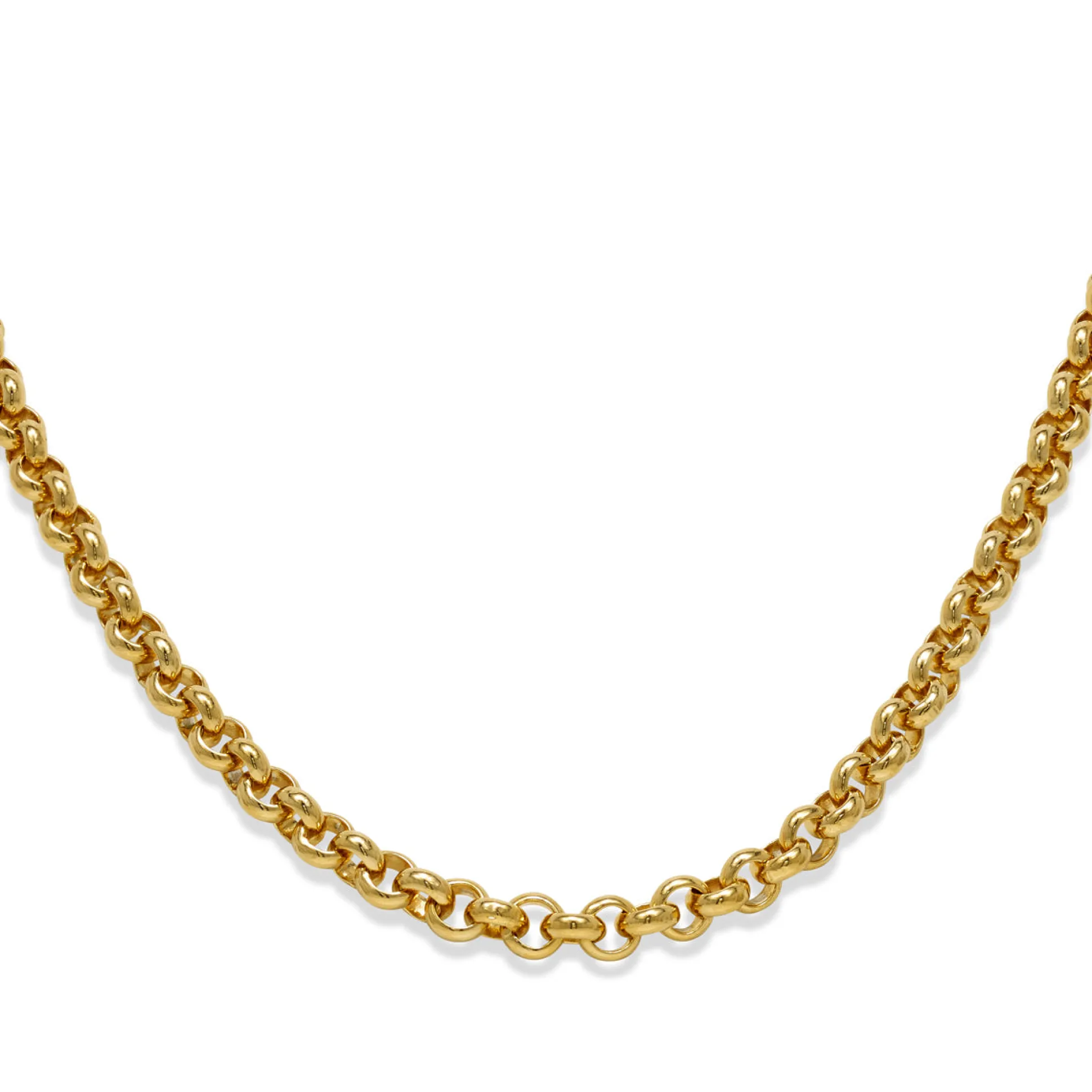 Gold Plated Heavy Round Belcher Necklace