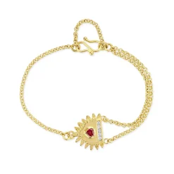 Gold, Ruby & Diamond Totem Bracelet