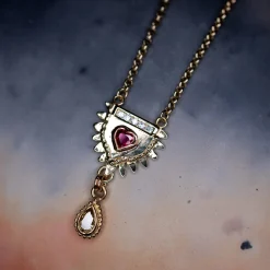 Gold, Ruby & Diamond Totem Necklace