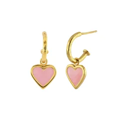 Large Pink Heart Earrings