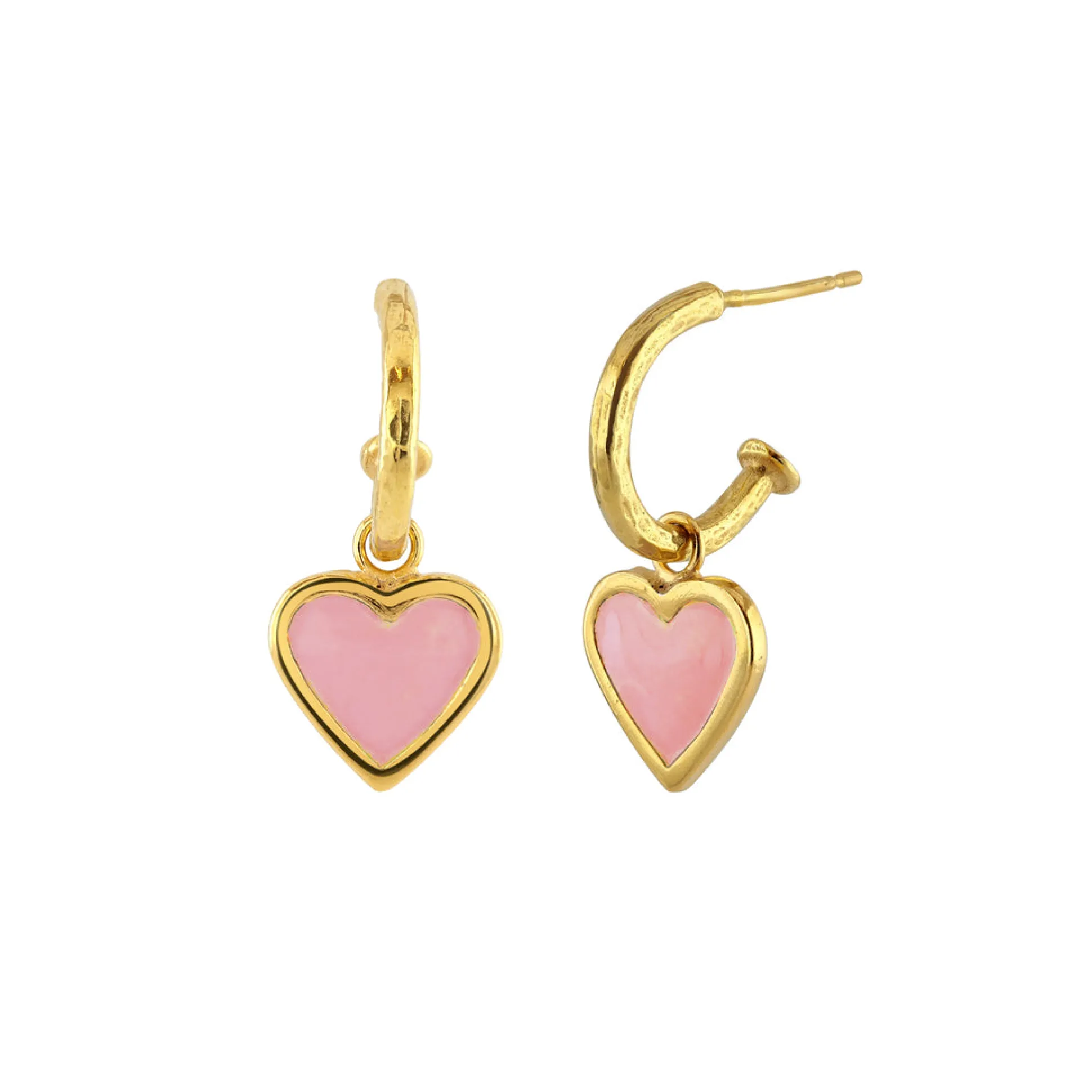 Large Pink Heart Earrings