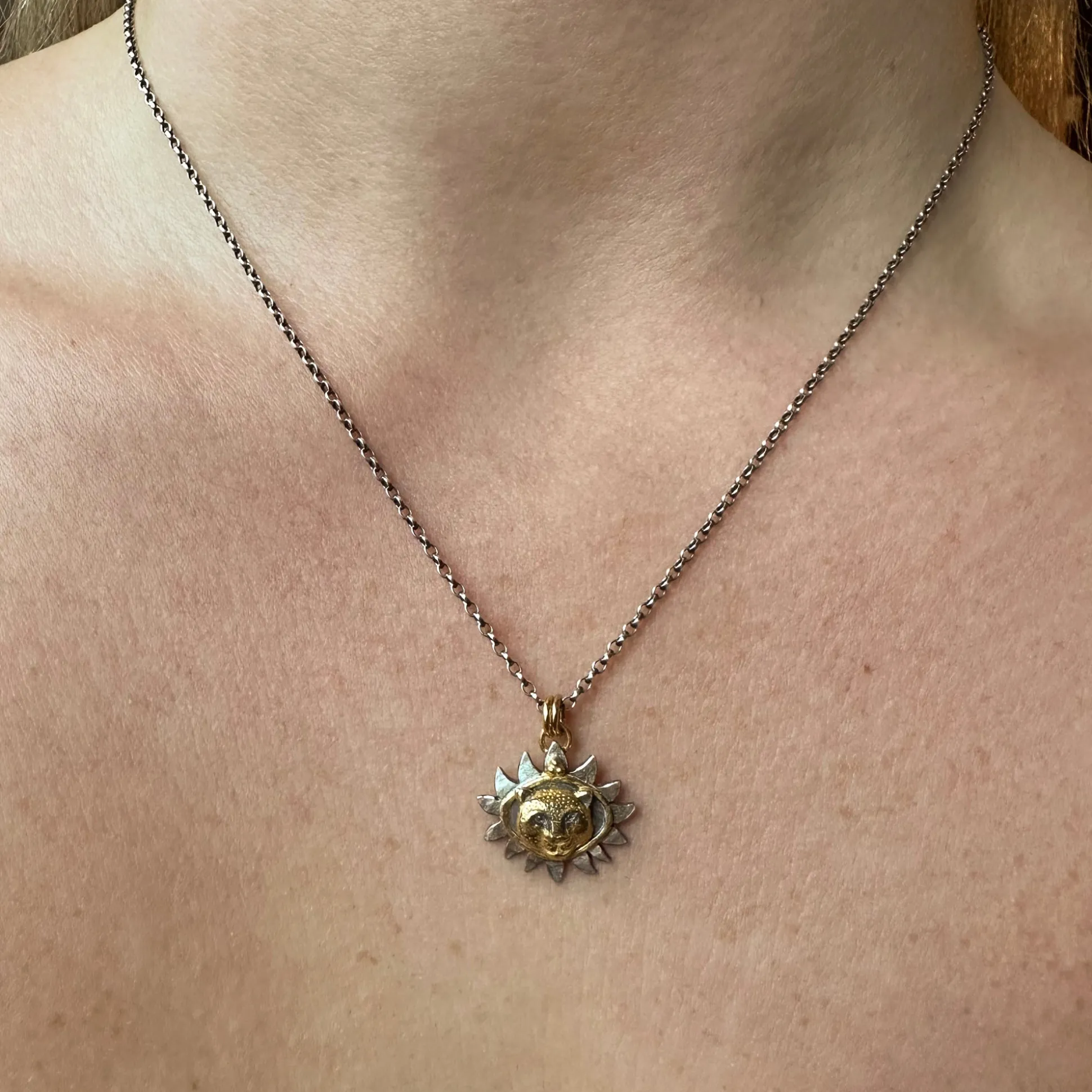 Layered Snow Leopard Flame Necklace