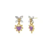 Lilac Boho Heart Mini Floris Earrings