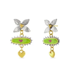 Limited Edition Pink Heart Floris Amulet Earrings