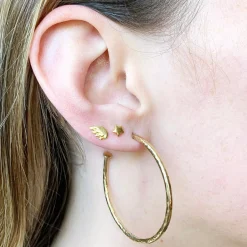Maxi Hammered Hoop Earrings