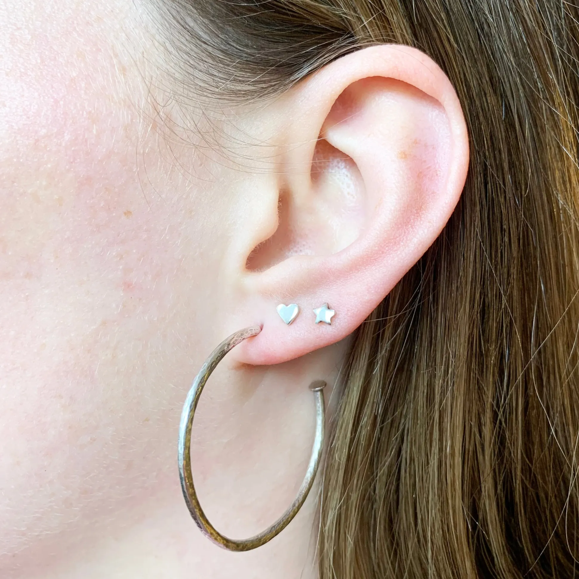 Maxi Hammered Hoop Earrings