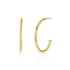 Midi Hammered Hoop Earrings