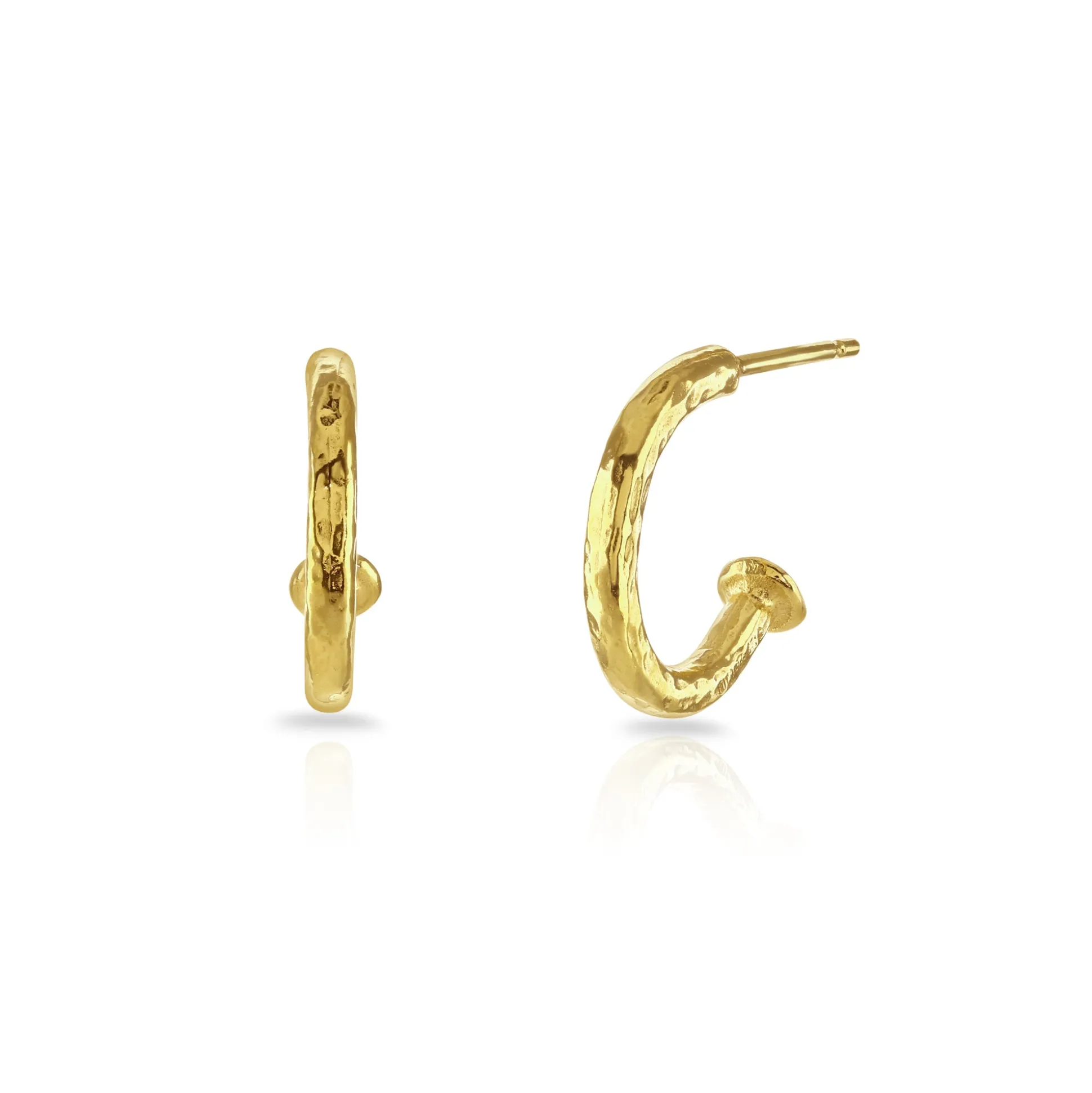 Mini Hammered Hoop Earrings