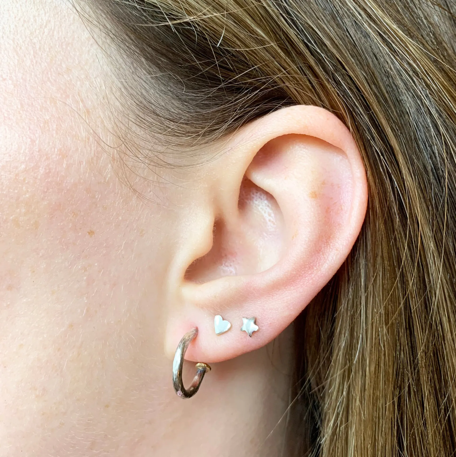 Mini Hammered Hoop Earrings