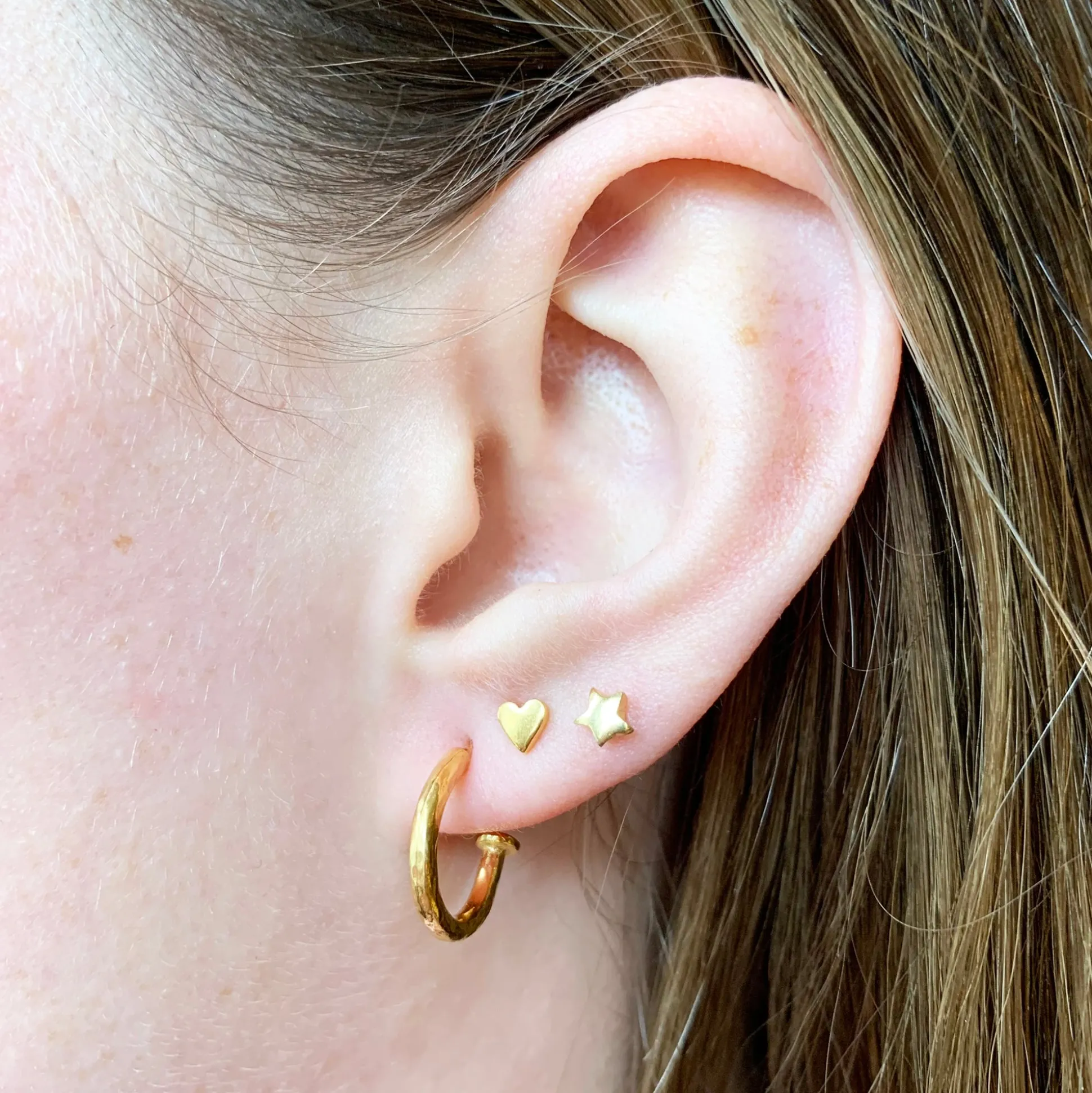 Mini Hammered Hoop Earrings
