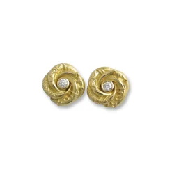 Mini Loveknot Gold & Diamond Earrings | Sophie Harley London