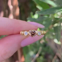 Mink Diamond Heart Tutti Frutti Ring