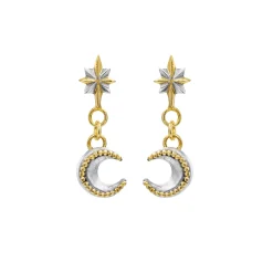 North Star & Mini Moon Drop Earrings | Sophie Harley London