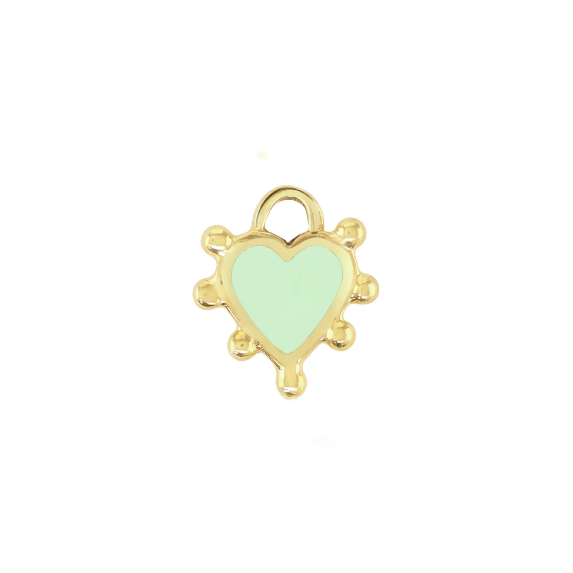 Peppermint Boho Heart Charm
