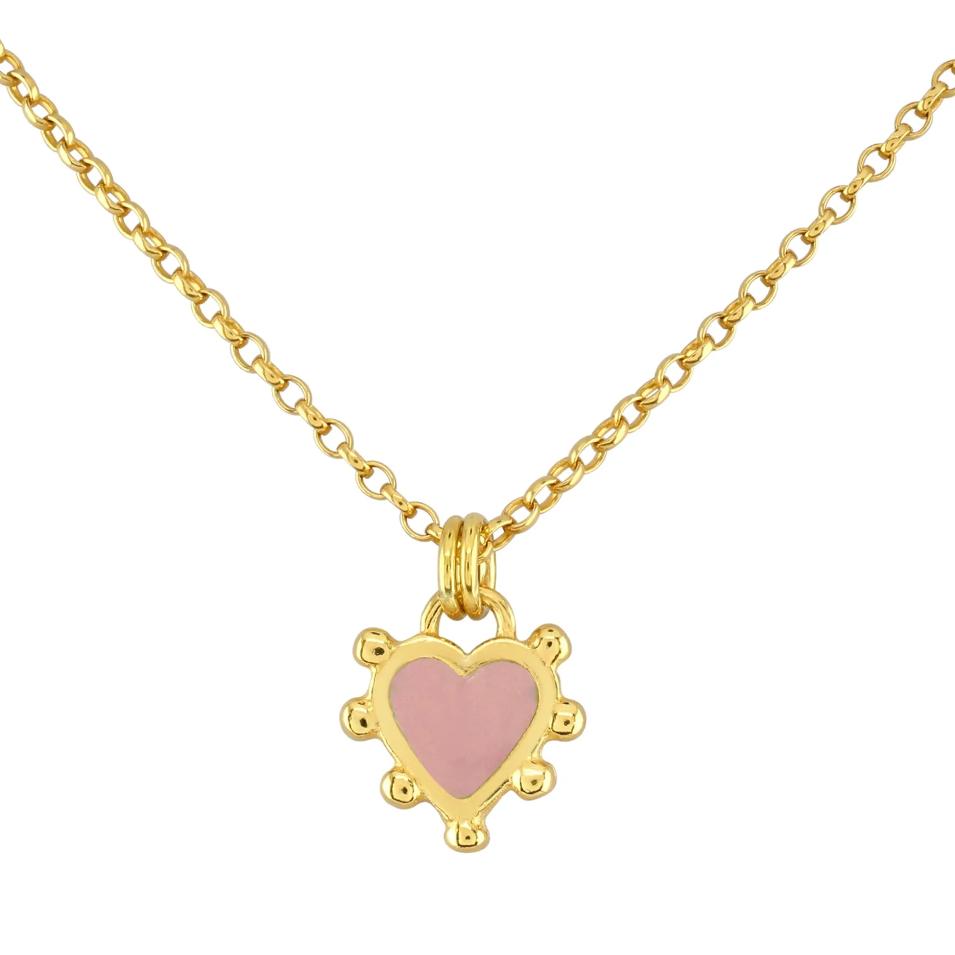 Pink Boho Heart Necklace