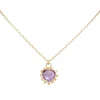 Purple Amethyst Set Heart Necklace