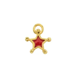 Red Enamel Star Charm