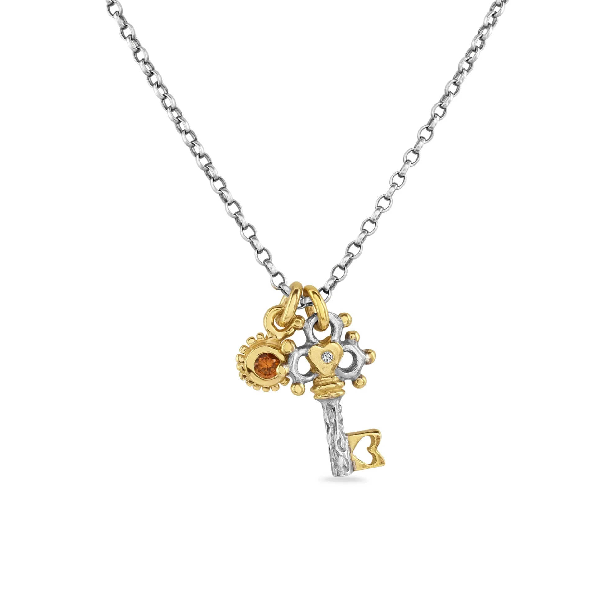 Renaissance Key & Birthstone Necklace