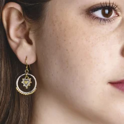 Sacred Heart Circle Earrings