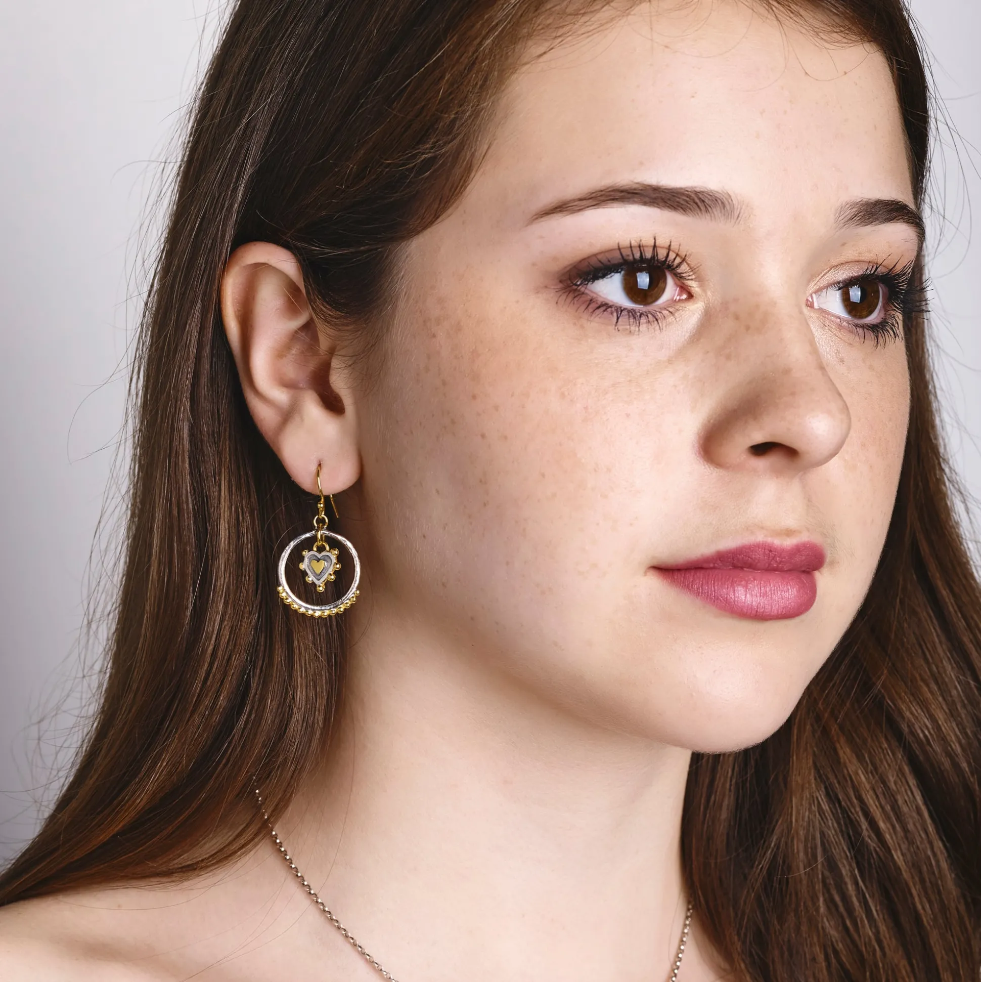 Sacred Heart Circle Earrings